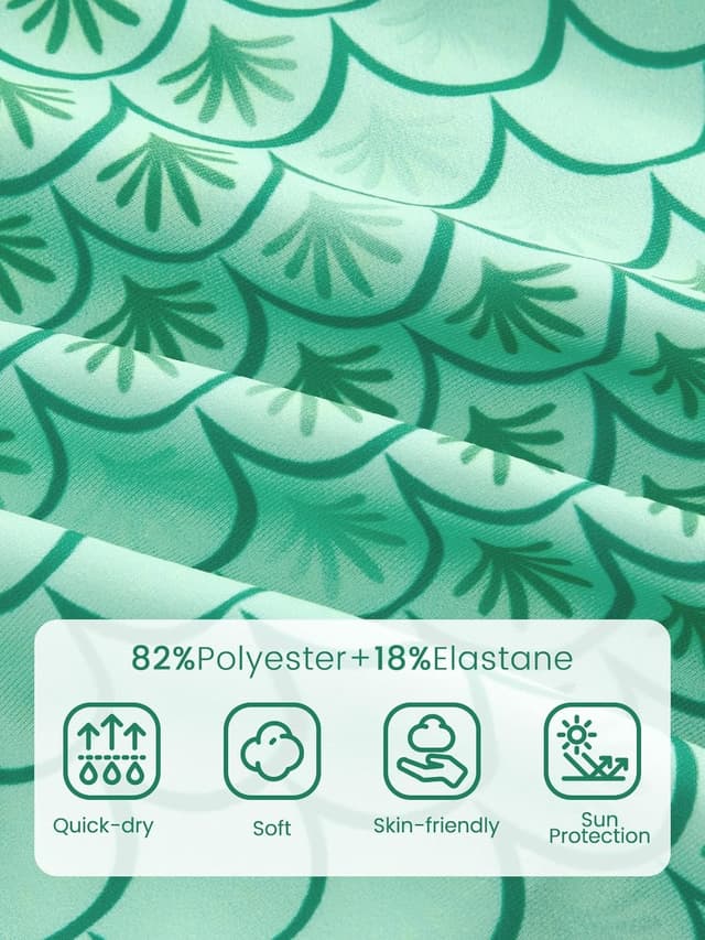 Detalle 2 de JiAmy girls skirted one-piece swimsuit with front zip and built-in briefs (3–12 years)