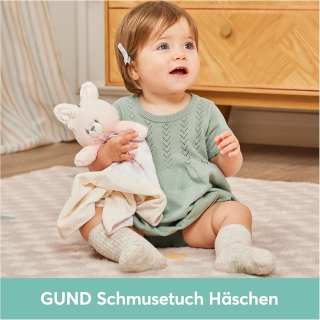Detalle 2 de GUND Schmusetuch Häschen aus 100% recyceltem Material (ca. 25 cm) – für Babys ab Geburt
