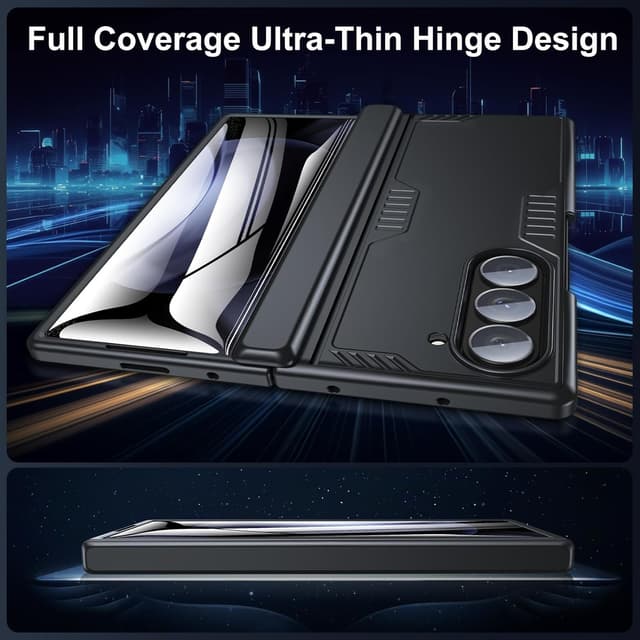 Thumbnail 6 de Kaiiecal Slim Hinge Stand Case with Screen Protector for Samsung Galaxy Z Fold6 (Black)