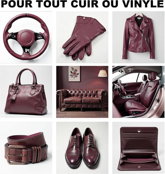 Detalle de Kit de réparation du cuir Cenozo : teinture, peinture liquide et pâte réparatrice pour canapés, sièges et vêtements en cuir