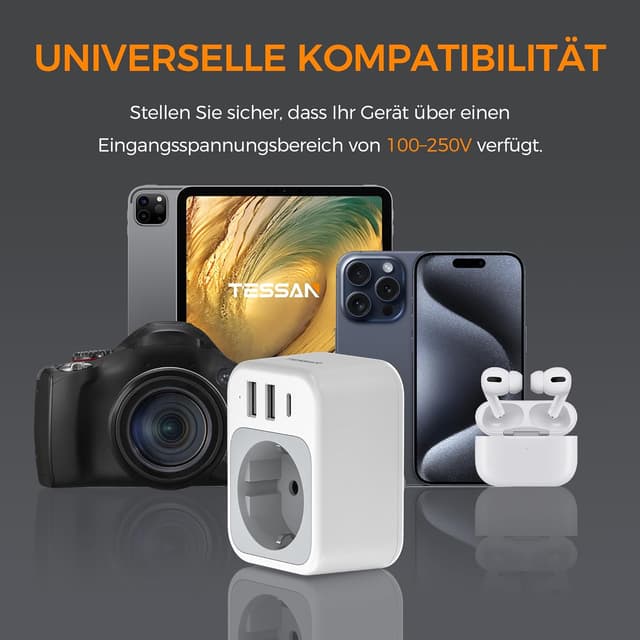 Thumbnail 6 de TESSAN USA Adapter 1875W Reiseadapter đ