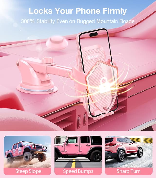 Detalle de VICSEED Pink Car Phone Holder 7.3"