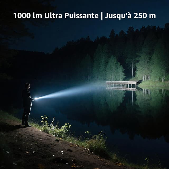 Detalle 2 de Lepro Lampe Torche Rechargeable 1000 lumens, 5 modes, Zoomable, IPX4