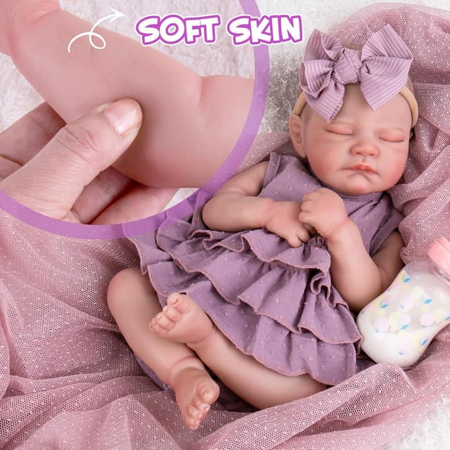 Detalle de Aori Lifelike Reborn Baby Girl Dolls 20-Inch Realistic Reborn Doll Gift Set