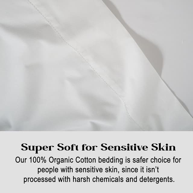 Thumbnail 6 de Lane Linen 100% Organic Cotton Percale Queen Sheet Set (4-Piece) — White, Fits Mattresses up to 15