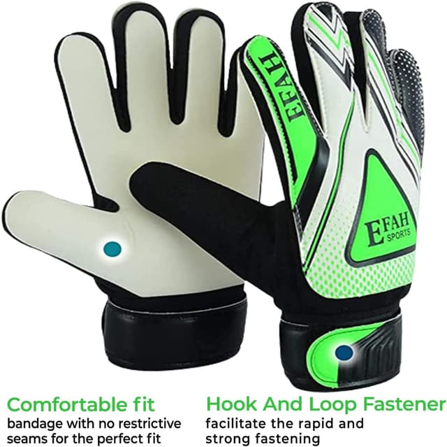 Detalle de EFAH SPORTS Soccer Goalie Gloves for Kids with Strong Grips Palms