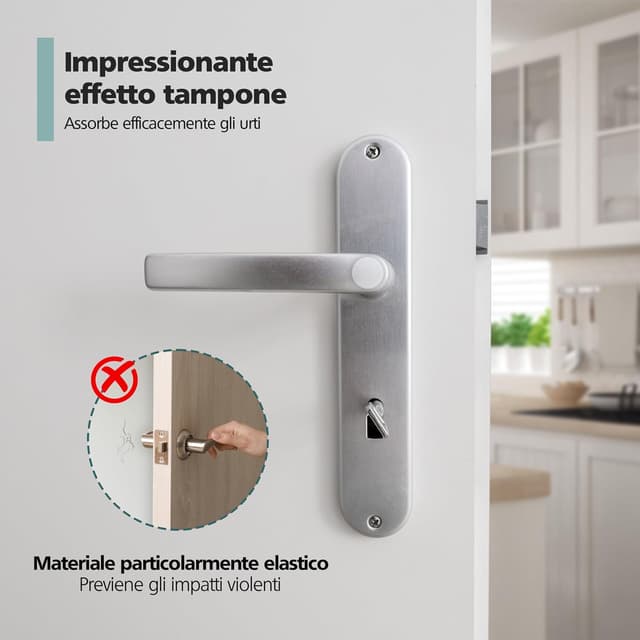 Detalle de Virea set di paracolpi autoadesivi trasparenti per porte e superfici in gomma, 21 x 6 mm (12 pezzi)