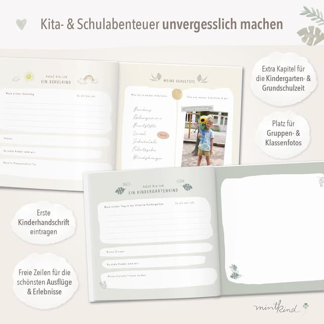Detalle 2 de mintkind Erinnerungsalbum Salbei 0–10 Jahre