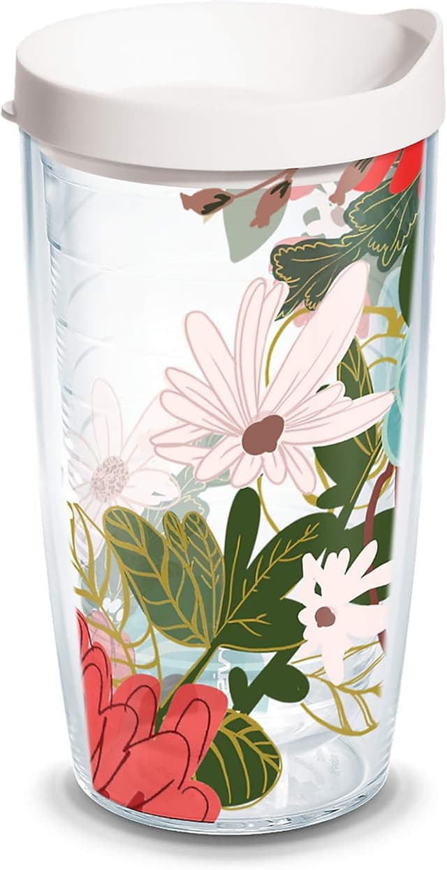 Detalle de Tervis Mellow Floral Made in USA Double-Walled Insulated Tumbler Travel Cup (16oz) – Classic