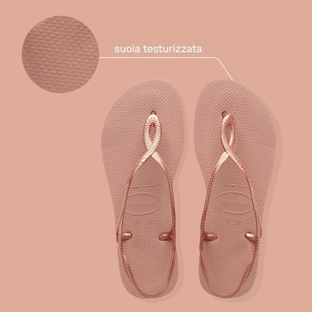 Detalle de Havaianas Luna sandali da donna comodi con chiusura alla caviglia e suola antiscivolo