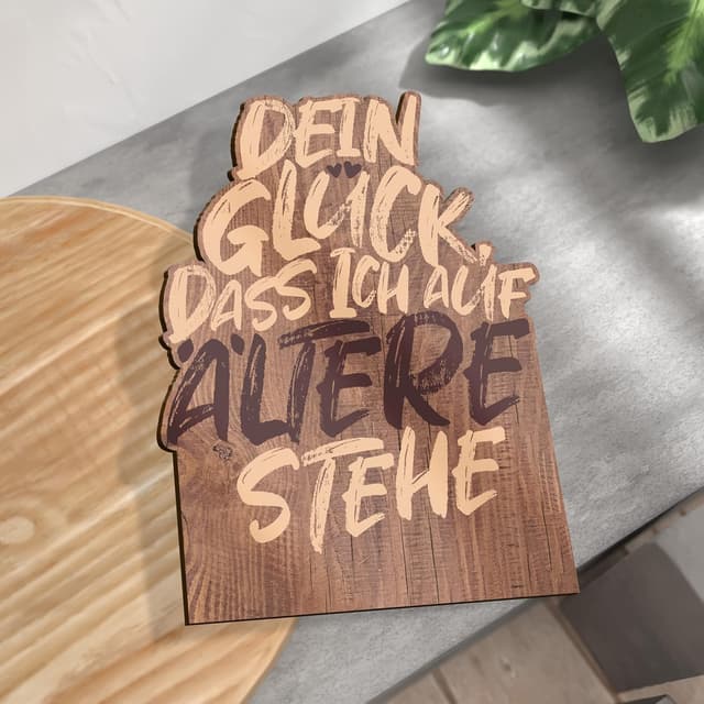 Detalle 2 de Lustige Geburtstagskarte aus Holz – 3D-Holzkarte für ältere Männer (Geburtstag, Paarkarte)