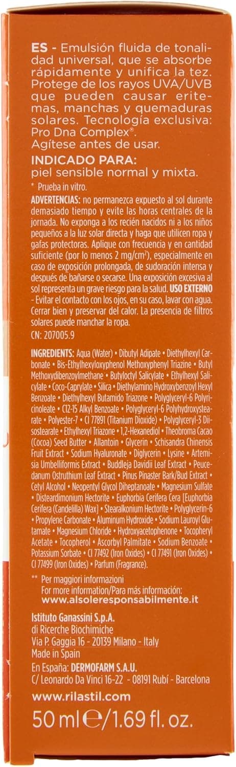 Detalle 2 de Rilastil Sun System Water Touch Fluido Comfort Color SPF 50+ 50 ml