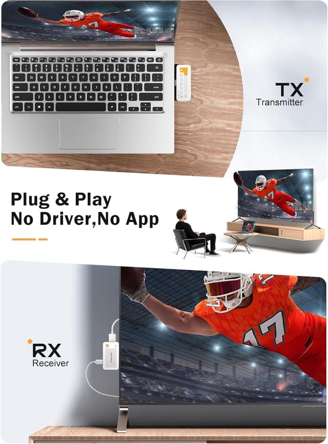 Detalle 2 de Lemorele Wireless USB C Transmitter 50M