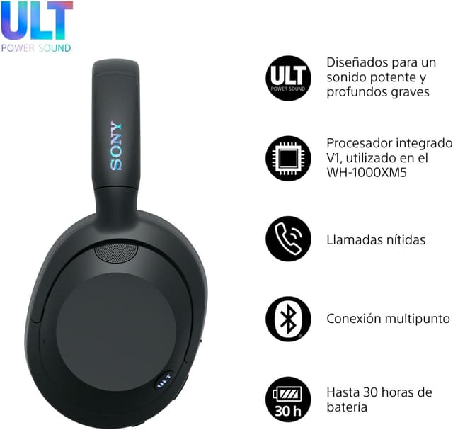 Detalle 2 de Sony ULT Wear Auriculares Bluetooth con Cancelación de Ruido 🔊