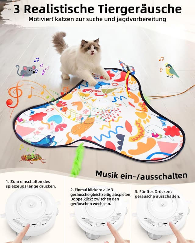 Detalle 2 de Wagxoey Interaktives Katzenspielzeug Wiederaufladbar