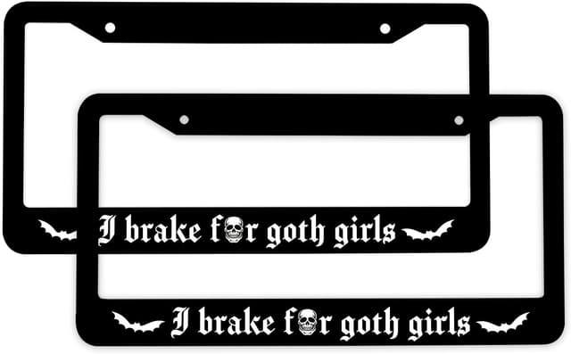 Imagen de I Brake for Goth Girls License Plate Frame 2Pcs 🏷 en OfertitasTOP