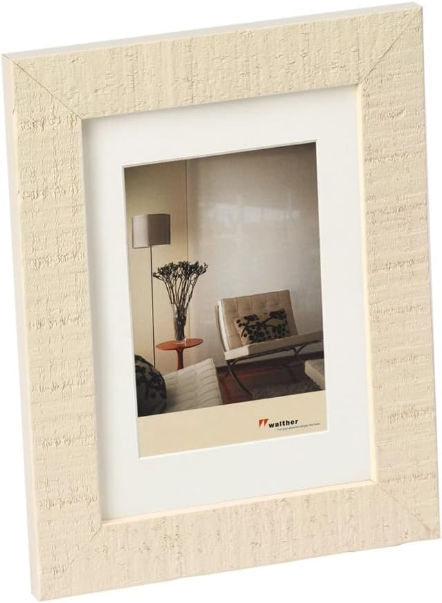 Detalle de Walther Design cadre photo blanc crème en bois HO550W 50 x 50 cm
