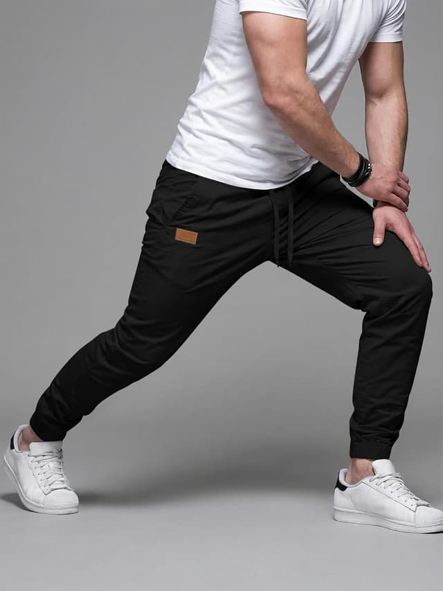 Detalle 2 de JMIERR Mens Casual Joggers Cotton Drawstring Pants