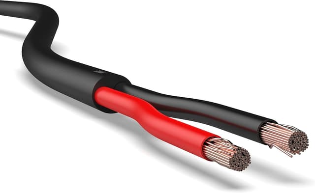 Detalle 2 de AUPROTEC KFZ Kabel 2x0,75 mm², 20 m rund FLRYY I, farbcodiert schwarz/rot (2-polig)