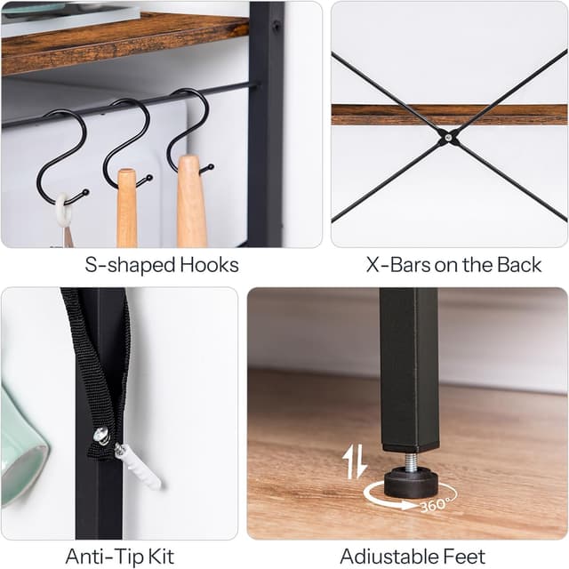 Thumbnail 6 de HOOBRO BF04HB01 4-Tier Kitchen Bakers Rack 🍽