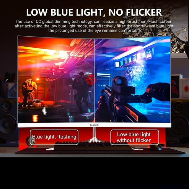 Detalle 2 de Gawfolk Curved Monitor 24,5 Zoll 120Hz — Gaming-Monitor