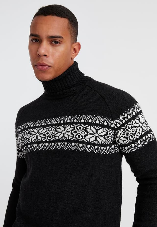 Thumbnail 3 de Leif Nelson dolcevita da uomo a maglia norvegese con motivo invernale