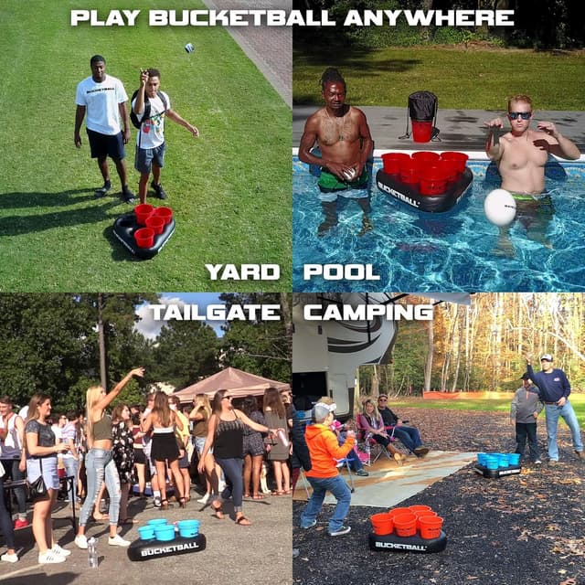 Detalle de BucketBall Original Party Pack (USA Edition) — portable outdoor and tailgate bucket game