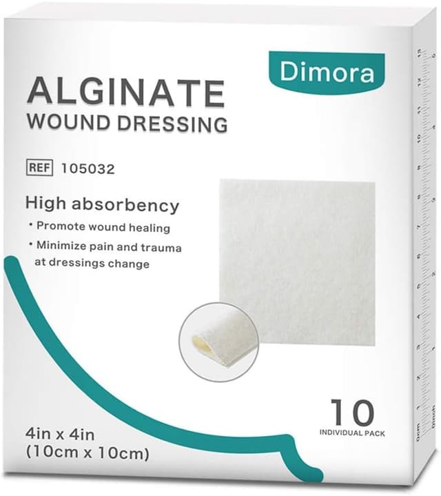 Detalle de Dimora Calcium Alginate Wound Dressing 4x4 Patches (10 Sterile Pads)