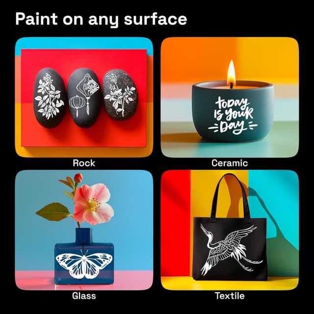 Detalle de Artistro ARTISTRO 2 White Acrylic Paint Pens (Dual Tip) – Brush + Fine 1 mm for quick acrylic details