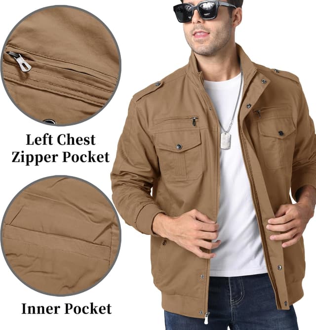 Detalle 1 de KEFITEVD Herren Übergangsjacke mit Stehkragen