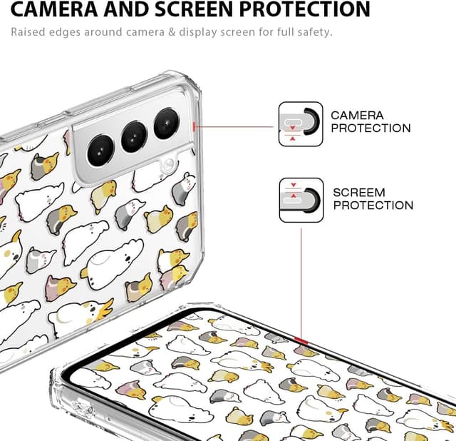 Detalle 2 de CAROKI Clear Case for Samsung S21 FE 5G – Shockproof transparent TPU/PC bumper cover with birds design