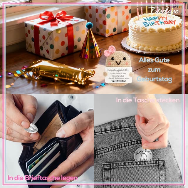 Detalle 2 de Tixlux Pocket Hug Strick-Kartoffel Glücksbringer