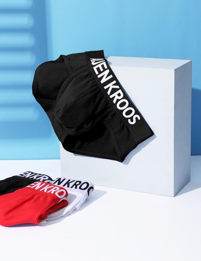 Detalle de Arjen Kroos men’s cotton briefs (3-pack) with soft stretch and low-rise fit