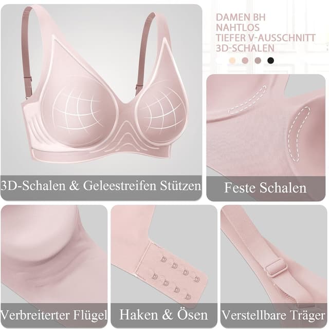 Detalle de Nahtloser BH mit Tief-V 3D Push Up