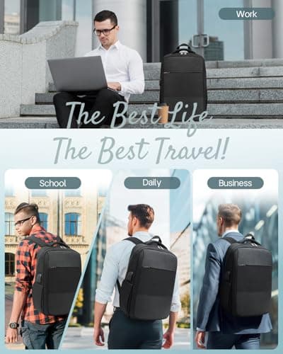 Detalle 2 de Besttravel mochila antirrobo para portátil de 15,6 pulgadas (25 L) para universidad y viaje