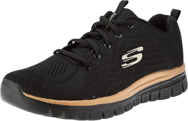 Detalle de Skechers Graceful Get Connected: Zapatillas Mujer Negro/Rosa/Oro
