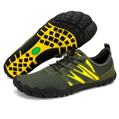 Detalle de SAGUARO zapatillas barefoot para hombre en verde militar (talla 43 EU): escarpines de secado rápido y suela antideslizante