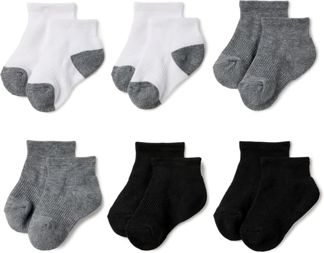 Detalle 2 de Amazon Essentials calzini sportivi alla caviglia unisex per bambini e ragazzi con ammortizzazione a zone e supporto arco plantare