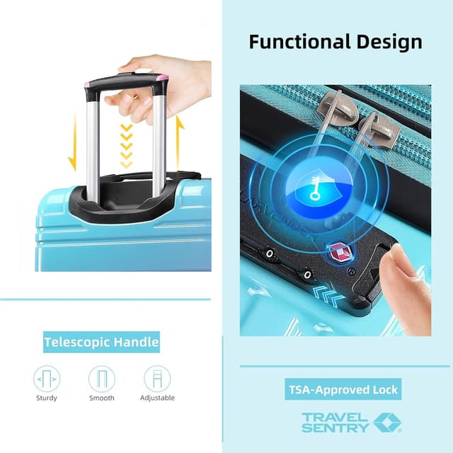 Thumbnail 1 de LARVENDER 20 Inch Carry-On Luggage Set