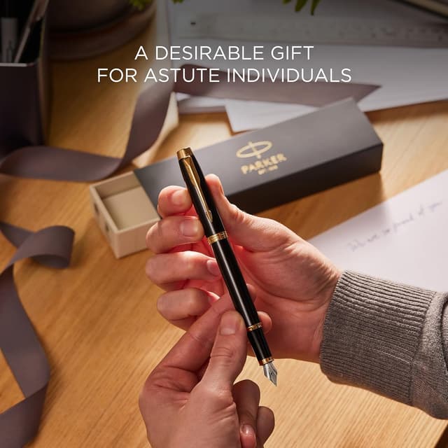 Thumbnail 5 de PARKER IM Pluma estilográfica gris con detalles dorados ✒