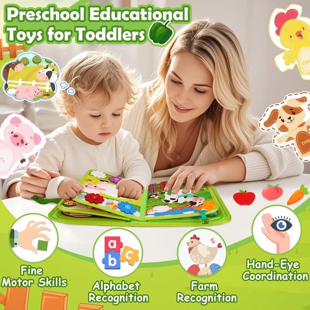 Detalle de Montessori busy farm book for toddlers