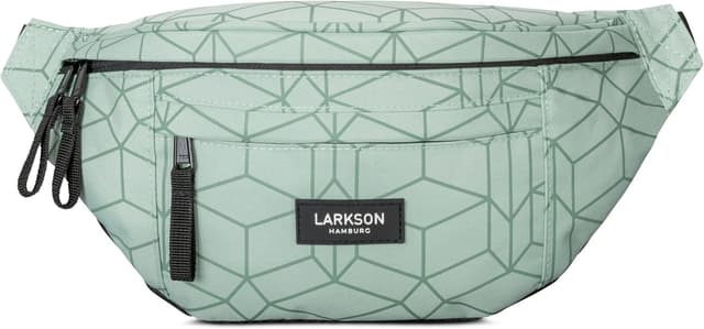 Detalle de LARKSON Marsupio unisex verde “Ole” con materiale PET riciclato, bum bag idrorepellente