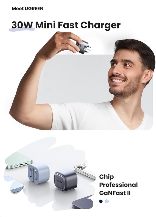 Detalle 2 de UGREEN Nexode 30W USB‑C Charger — Fast PD Plug