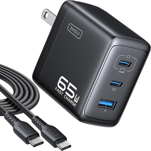 Detalle de INIU 65W USB C Charger Block with 3 Ports