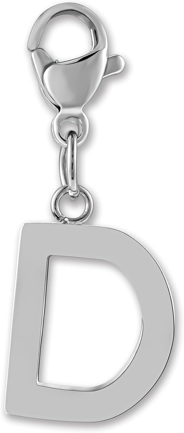 Detalle de GD GOOD.designs pendentif lettre avec fermoir mousqueton – Initial Charm en acier chirurgical, pour bracelet