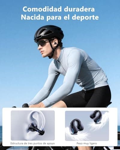 Detalle de Paekole Auriculares Inalámbricos Bluetooth 6.1 Open Ear con clip, 40H y micrófono ENC (IPX7)