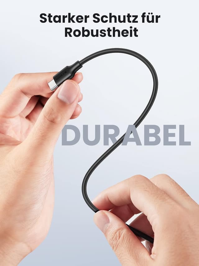 Detalle de UGREEN USB-C auf USB-C Kabel 60W (PD 3.0/PPS), 3er-Set – für Schnellladen und Daten-Transfer