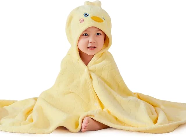 Detalle de HAGOT 2er-Set Kapuzenhandtücher für Babys (80 x 80 cm) – Babybadetuch aus Korallenvlies, Weiß/Grau