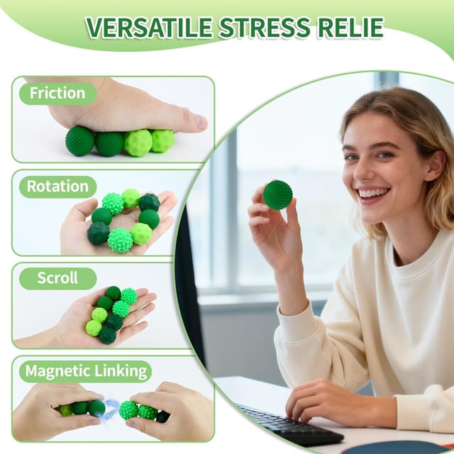 Thumbnail 4 de Bolas Magnéticas Antiestrés 8 piezas