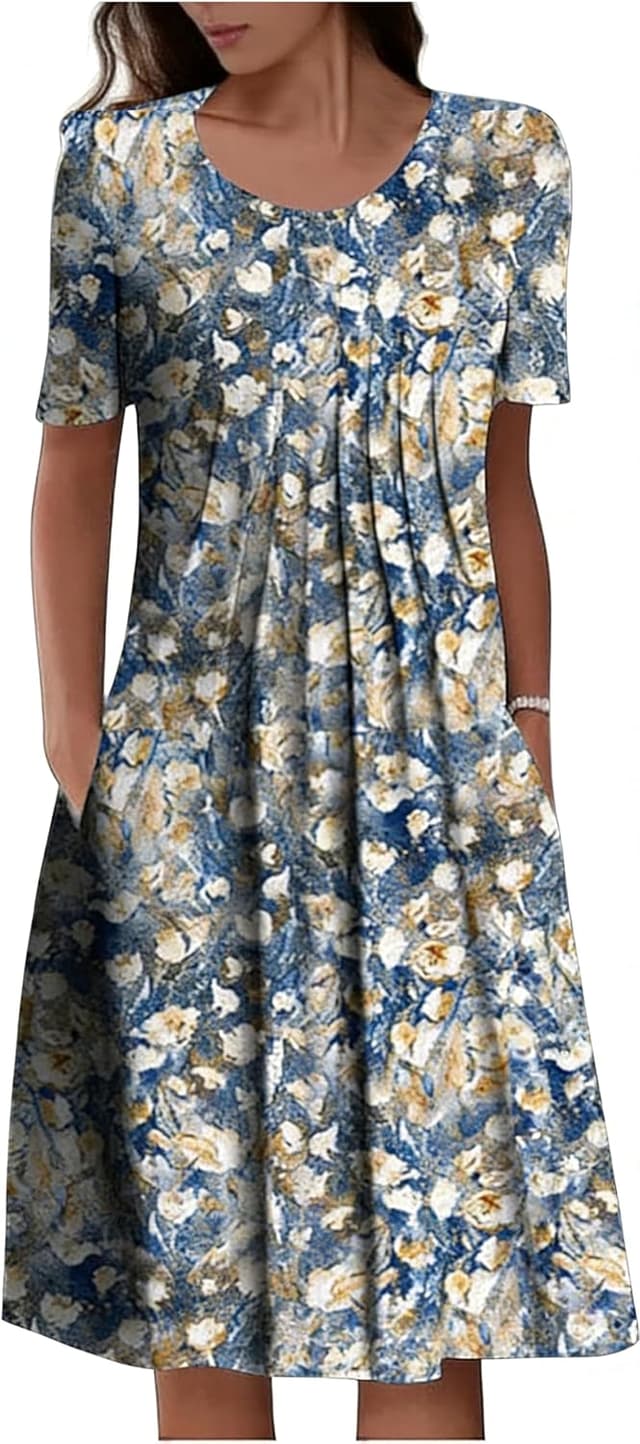 Detalle de LOVESHOOT Womens Summer Midi Dress (2026) Casual A-Line with Pockets